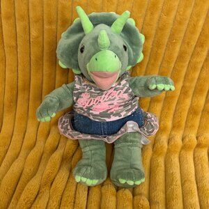 Build-A-Bear (BAB) Retired 2006 Triceratops Stuffie w/ Girl Outfit (SKU: 362TO)